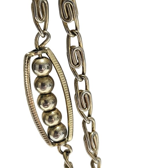 Vintage Elegant Gold Tone Double Strand Beaded Necklace Classic Fashion Jewelry - Picture 3 of 6